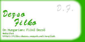 dezso filko business card