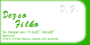 dezso filko business card